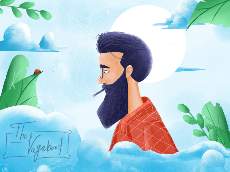 The Vagabond happy people people illustration man characterdesing 2d wacom tablet adobe art character travel illustration