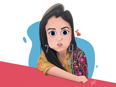 Stylized Portrait #3 2d art caricature characterdesing dribbble girl illustration vector