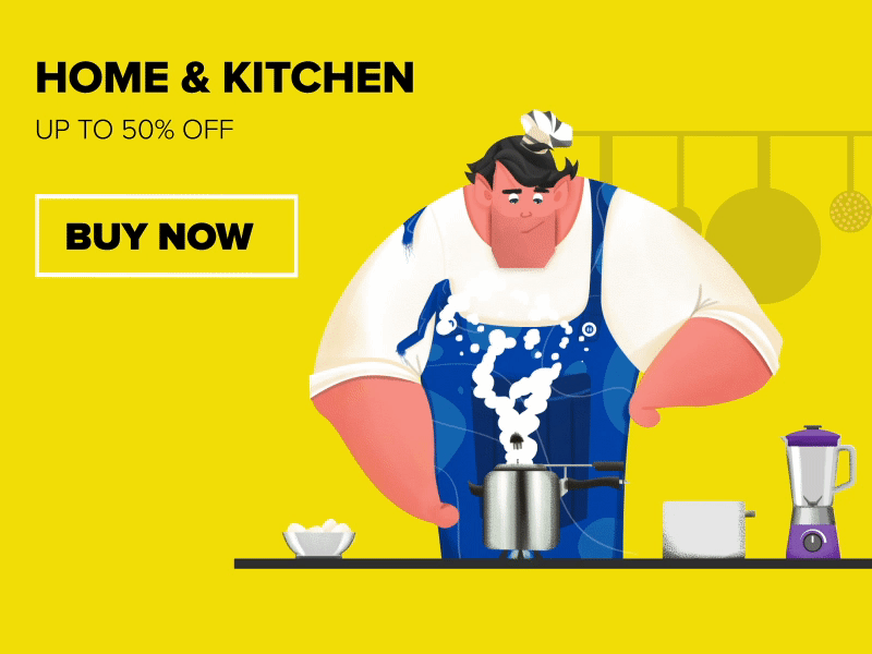 The kitchen king "Animation" adobe aftereffects animation character character animation cooking food illustration kitchen loop motion design motiongraphics ui updated vector