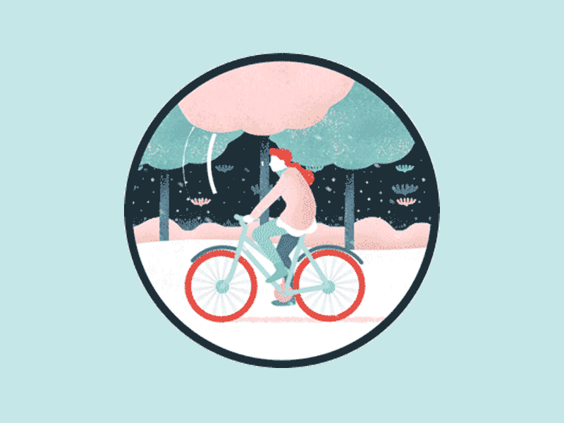 MYKITA Loop animation bike echo forrest loop snow sound winter woman