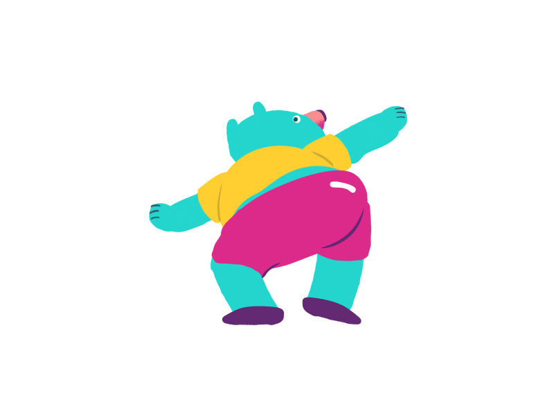 booty bear animation bear butt dance funny gif illustration loop shake shaking