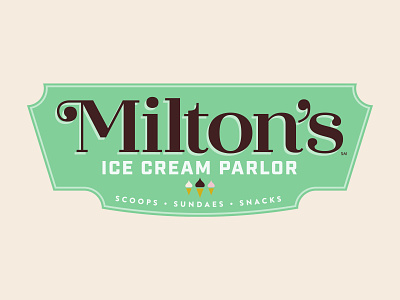 Milton's Ice Cream Parlor brand brand pattern branding design graphic design hershey ice cream logo pattern restaurant vintage visual identity