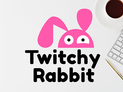 Thirty Logos #3 - Twitchy Rabbit animal challenge logo mail minimalistic pet pink rabbit simple thirtylogos „logo design „thirty logos