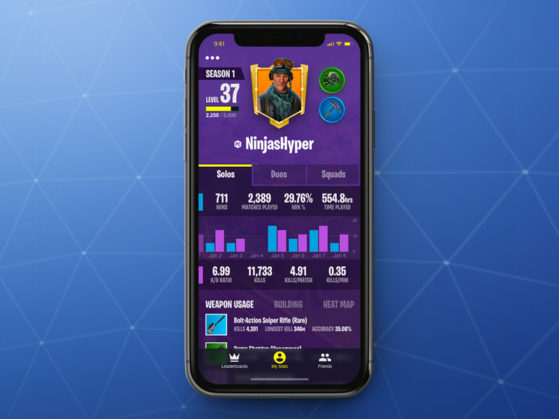 fortnite battle royale stats app - fortnite app tracker