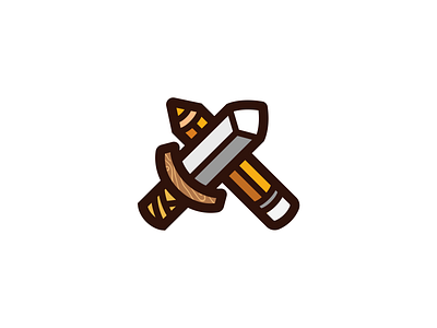 Toy Sword And Pencil Logo