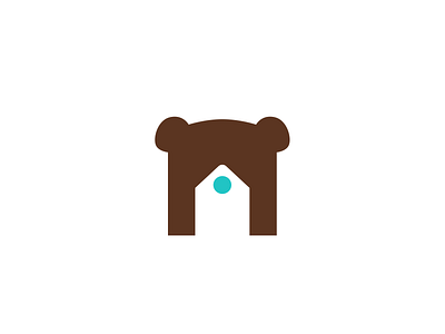 Bear house animal apartment bear blue brand branding brown estate house logo logotype real realtor rent round sale unused wild window