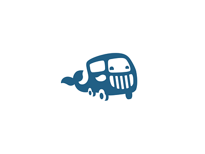 Whale and bus big brand branding bus car character cute delivery food funny grill logo logotype mascot mustache sale tail transportation unused wheels