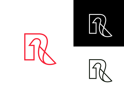 R and bird asian bird brand branding korea letter line logo logotyp magpie minimalism shop smart store