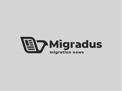 Migration news bird brand branding fly logo logotype migration minimalism monochrome news wing