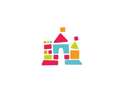 Castle Of Toy Cubes baby blocks brand branding castle child color constructor cube development kid kindergarten logo logotype sale shop toy toys