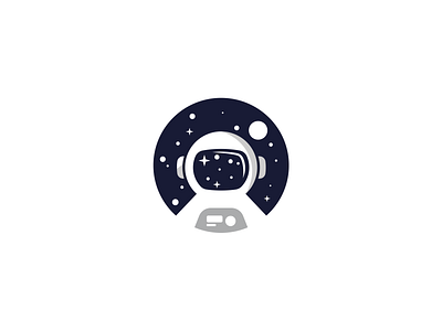 C for cosmonaut astronaut brand branding c cosmonaut cosmos letter logo logotype man mark mascot moon negative negativespace sign sky space star