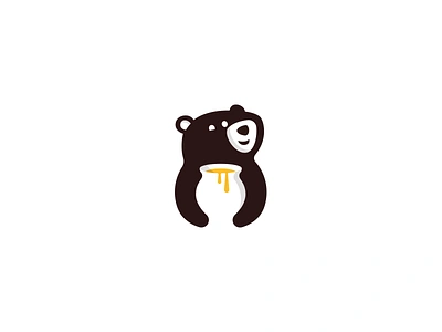 Honey Bear animal barrel bear beautiful brand branding cartoon character creative cute elegant funny honey logo logotype mascot modern negativespace simple