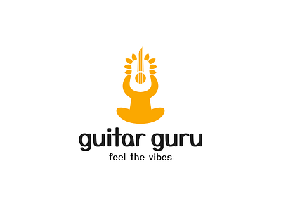 Guitar brand branding guitar guru logo logotype master meditation music sale sound unused vibe vibration yoga