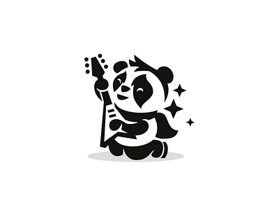 Metal panda (second version) animal artist brand branding character concert cute elegant logo logotype mascot metal moder nice panda rock star