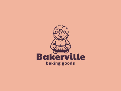 Bakery bakery brand branding cartoon character cute granny logo logotype mascot modern nice pie smile unused