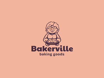 Bakery bakery brand branding cartoon character cute granny logo logotype mascot modern nice pie smile unused