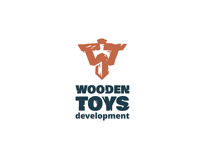 Wooden toys brand branding cartoon creative design elegant letter logo logotype minimalistc modern negativespace simple sword toy w wood wooden