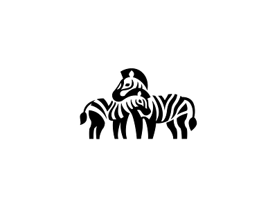 Zebra family animal baby brand branding creative elegant family logo logotype modern monochrome simple wild zebra