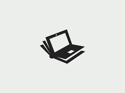 It education book brand branding creative education elegant it laptop logo logotype mark minimalism modern monochrome notebook sale simple unused