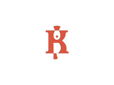 K for kitchen brand branding fish flat food k kitchen knife letter logo logotype mark minmalistic modern monogram sale unused