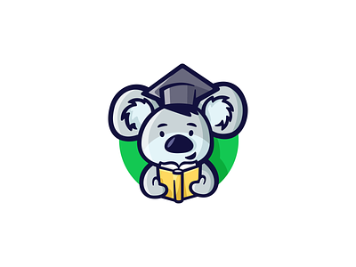 Coalition brand branding cartoon character creative education elegant graduate koala logo logotype mascot modern smart student study
