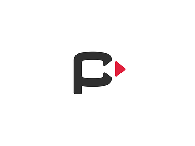 P and play brand branding button camera creative design elegant logo logotype mark minimalism modern negativespace play record simple studio video