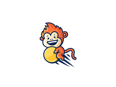 Monkey and coin ape brand branding character coin crypto illustration illustrative investition logo logotype mascot money monkey