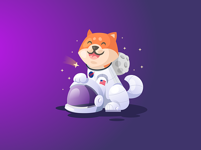 Cosmic dog animal astronaut brand branding character cosmic cosmos cute design dog illustration logo logotype mascot nice pet