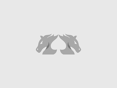 Spades horses brand branding creative design elegant horse illustration logo logotype mark minimalism modern negative negativespace sale simple spades unused