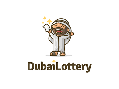 Lottery arab brand branding cartoon character creative design dubai illustration logo logotype lottery mascot modern muslim sale uae unused win winner