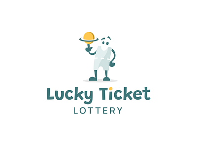 Lucky Ticket brand branding character coin creative elegant flat logo logotype lottery lucky mascot modern money sale simple ticket unused win winner