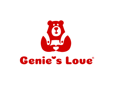 Genie's Love animal bear brand branding cartoon character creative design elegant flat illustration logo logotype mark mascot modern negativespace sign simple wild