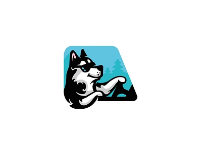 Husky driver animal brand branding car cartoon character design dog drive driver husky illustration logo logotype mascot modern pet sale unused