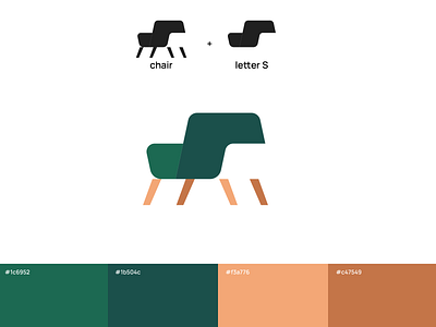 S chair brand branding chair creative design elegant flat furniture illustration letter logo logotype modern s sale simple unused