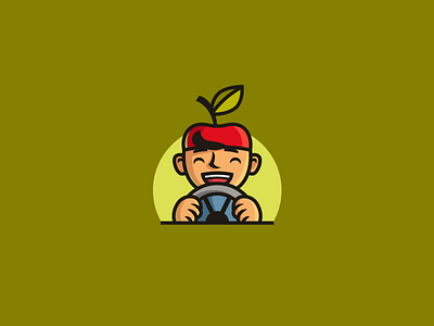 Fruits delivery apple brand branding cartoon character cute delivery design fruit funny illustration logo logotype mascot modern nice sale unused