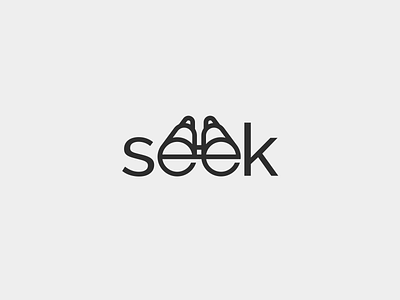 Seek_randomword binoculars brand branding design elegant logo logoinspiration logotype minimalism minimalistic modern randomword sale seek text word