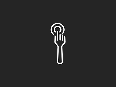 Pointing fork brand branding design elegant food fork hand illustration it logo logotype modern pointing sale smart tech technology