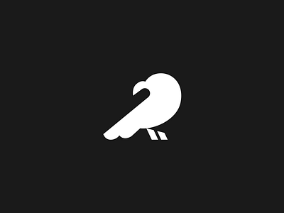 White Raven bird brand branding design elegant flat logo logotype mark minimalism minimalistic modern raven sale sign smart unused