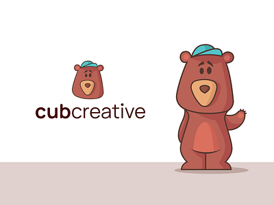 Cub bear brand branding character child children cub design elegant finny happy illustration kid logo logotype mascot modern nice wild