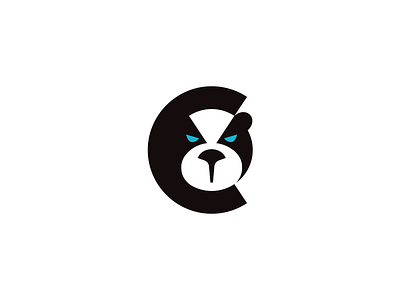 C and panda animal brand branding c character design elegant illustration letter logo logotype mascot modern negative panda space typography wild