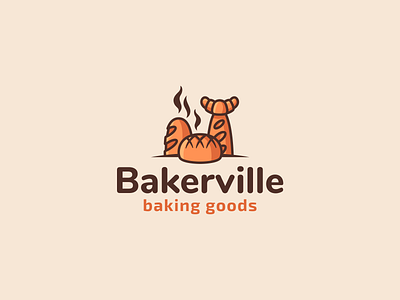 Bakery bakery baking brand branding bread cafe cartoon design elegant food hot illustration logo logotype modern restaurant