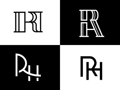 RH monogram brand branding design elegant h letter line linear logo logotype minimalism minimalistic modern monogram r rh sale typography