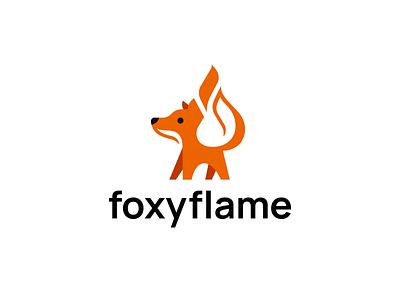 Foxyflame animal brand branding cartoon character design elegant fire flame flat fox foxy illustration logo logotype mascot minimalism modern sale wild