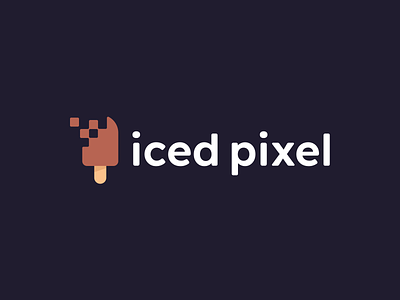 Iced pixel brand branding design development elegant flat frozed icecream illustration it logo logotype minimalism minimalistic modern ping pixel sale server studio