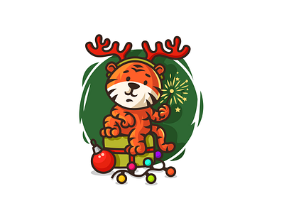 Tiger 2022 2022 brand branding cartoon celebration character christmas cute deer funny holiday logo logotype mascot merry new newyear nice tiger year
