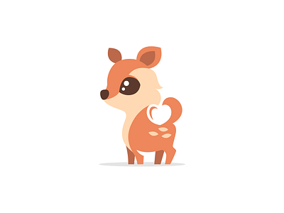 Fawn brand branding cartoon character cute deer design elegant fawn heart illustration logo logotype mascot modern negative negativespace nice sale space