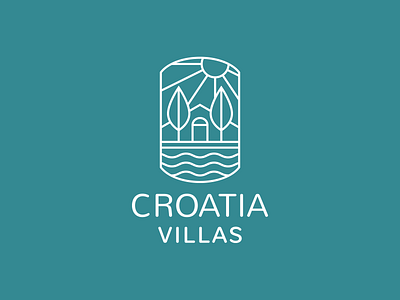 Villas brand branding design elegant emblem estate holiday house illustration logo logotype mark minimalism minimalistic modern real sea sign travel water