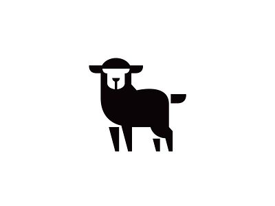 Sheep animal black brand branding design elegant farm geometry illustration logo logotype mark minimalism minimalistic modern monochrome sign stylization vector white