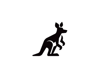 Kangaroo animal black brand branding design elegant illustration kangaroo logo logotype mark minimalism minimalistic modern negative negative space negativespace sign space