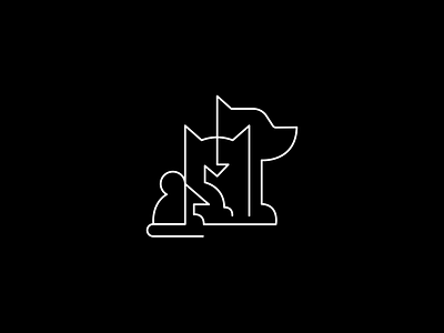 Linear pets brand branding cat design dog elegant illustration line linear logo logotype mark minimalism minimalistic modern mouse pet shop sign zoo